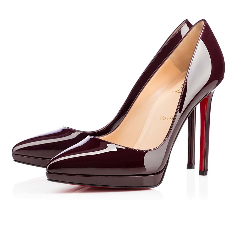 Christian Louboutin 12cm Vin En Cuir Verni Rouge